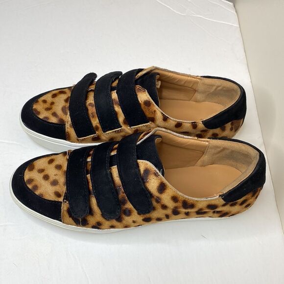 Nine West Leopard  Print Three Strap Velcro Casual Sneaker - Picture 3 of 10